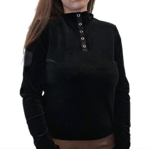 Sno Skins Velvet Top Base Layer Black Size Medium Y2k